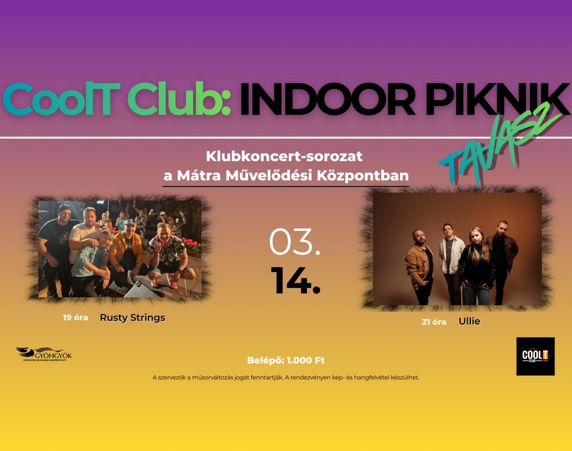 Rusty Strings ¤¤¤ ULLIE ¤¤¤ (INDOOR PIKNIK 10/2.) - Mátra Művelődési Központ 2026-03-14