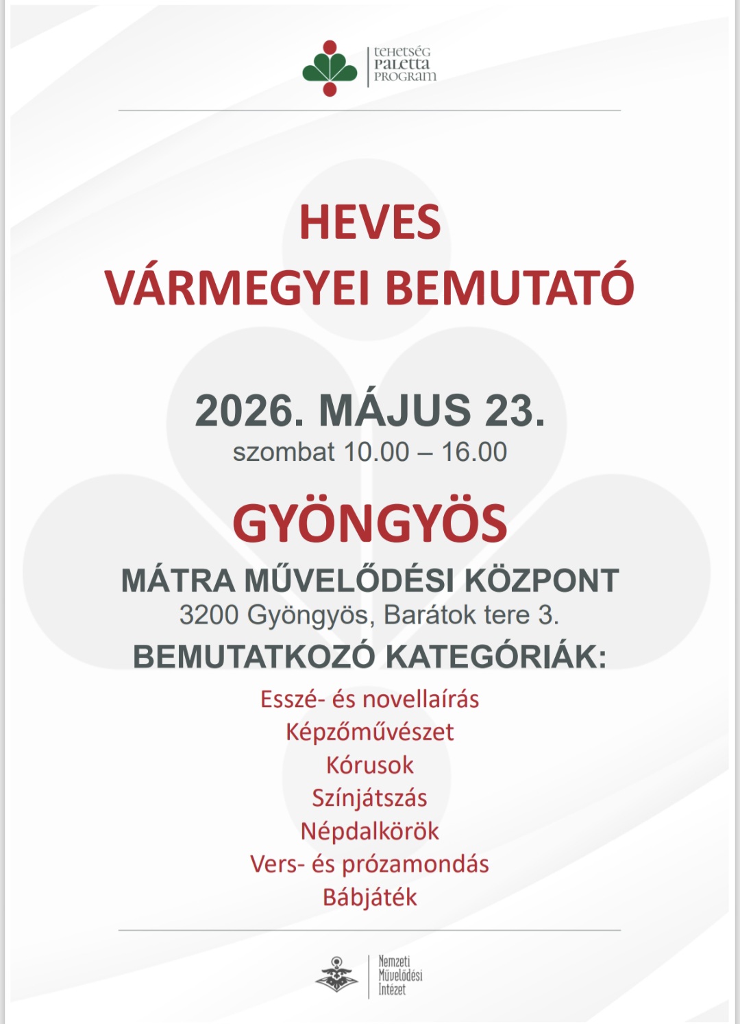 TehetségPaletta Program – Heves vármegyei bemutató – Gyöngyös